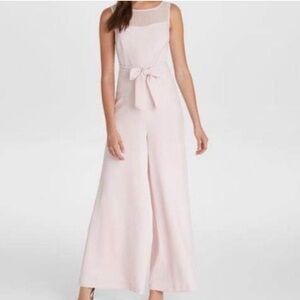 Karl Lagerfeld Pink Sleeveless Jumpsuit with Tie Waist